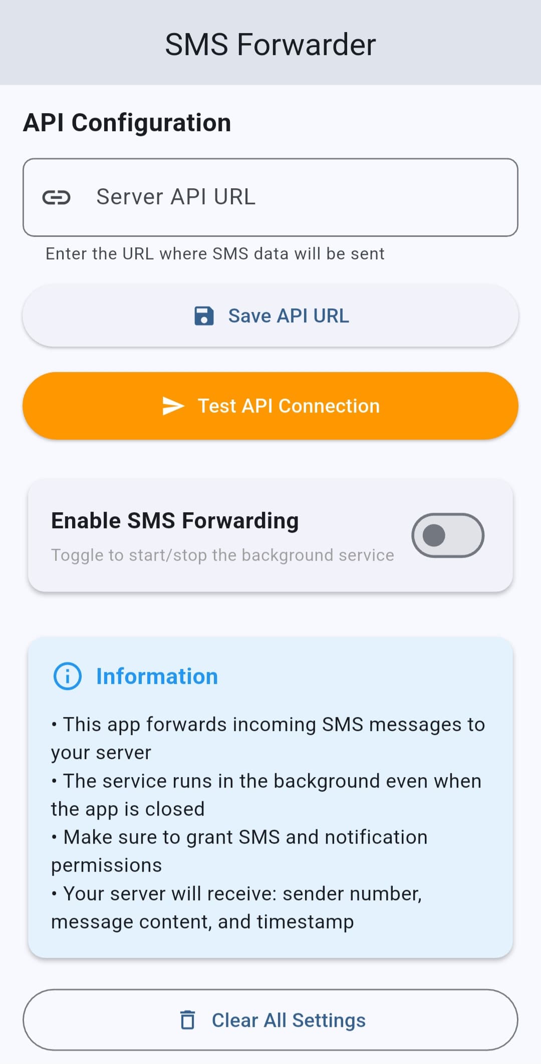Application SMS Forwarder